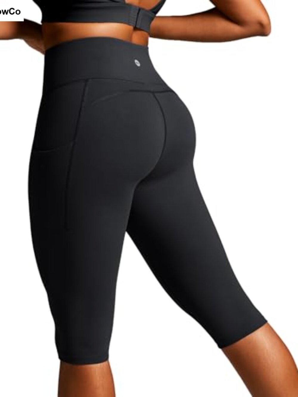 High Waisted Capri Leggings with Pockets Women Knee Length Activewear